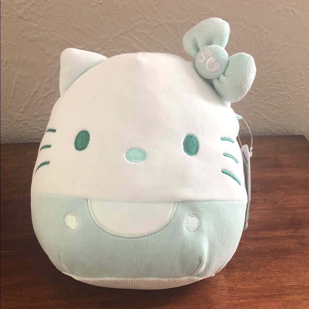 Squishmallows Light Blue and White Plush with Glitter Bow - Picture 1 of 4